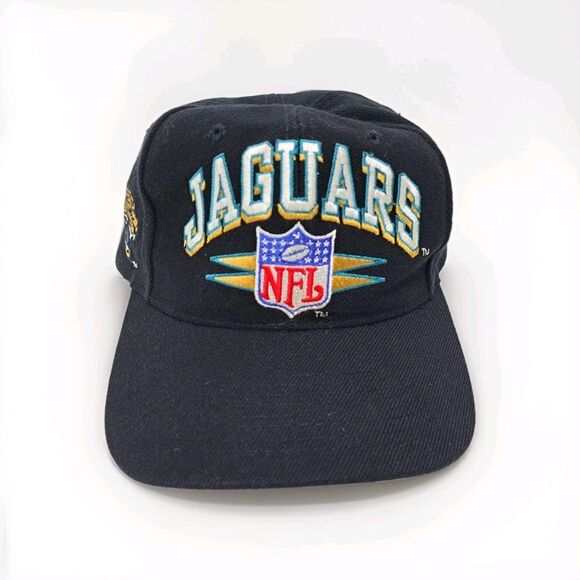 Jacksonville Jaguars Vintage 90s Logo Athletic NFL Hat Pro Line CapWool Black